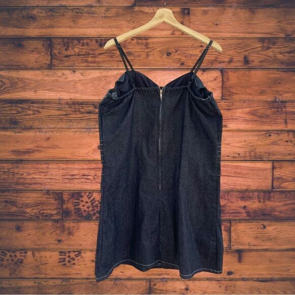 Vintage 90's Gold Flava Denim Dress Size 16 - Picture 3 of 5